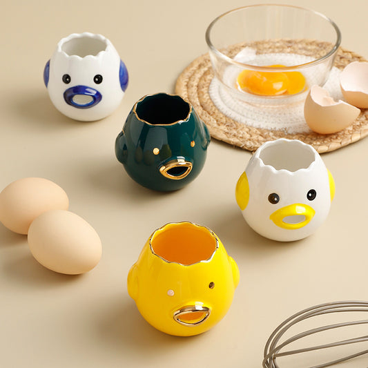 Ceramic Small Egg White Yolk Separator Creative Filter Tool